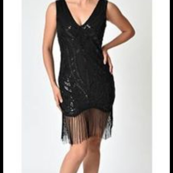 Krisp Dresses & Skirts - Navy Beaded Dress